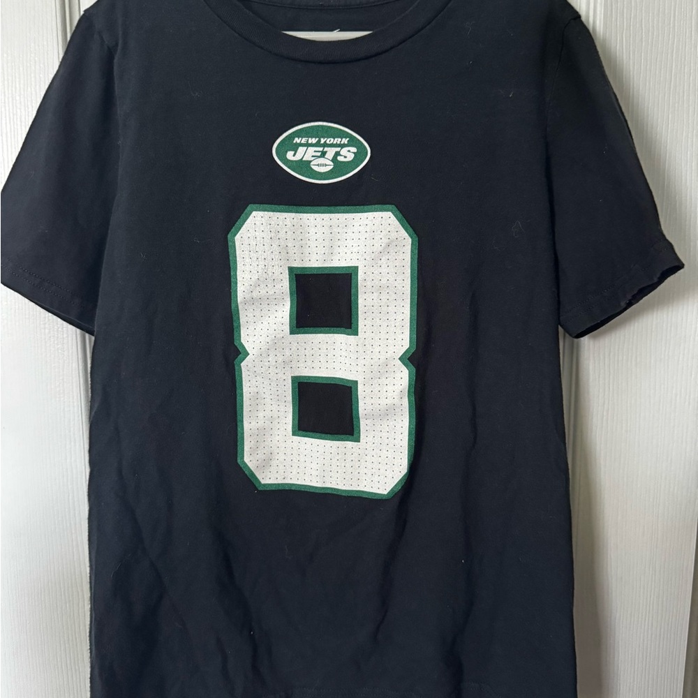 New York Jets Black T-Shirt Rodgers 8
